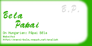 bela papai business card
