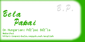 bela papai business card